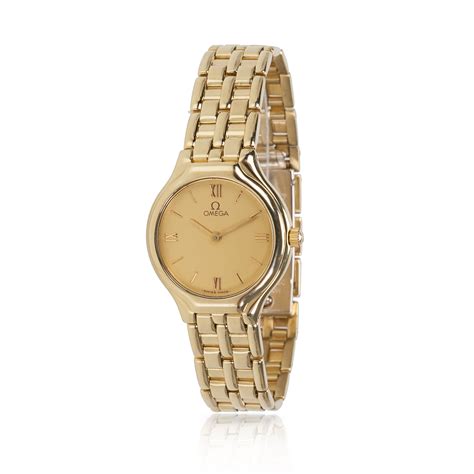 omega de ville womans watch 18 k yellow gold|omega de ville rectangular watches.